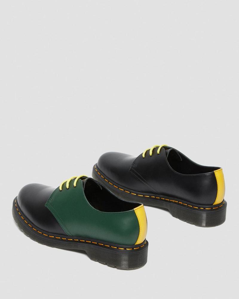 Dr Martens 1461 Contrast Smooth Leren Oxford Schoenen Heren Zwart | NL 225CTV